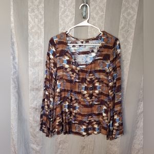 💎 Stetson Women's Top Aztec Print Blouse #0060